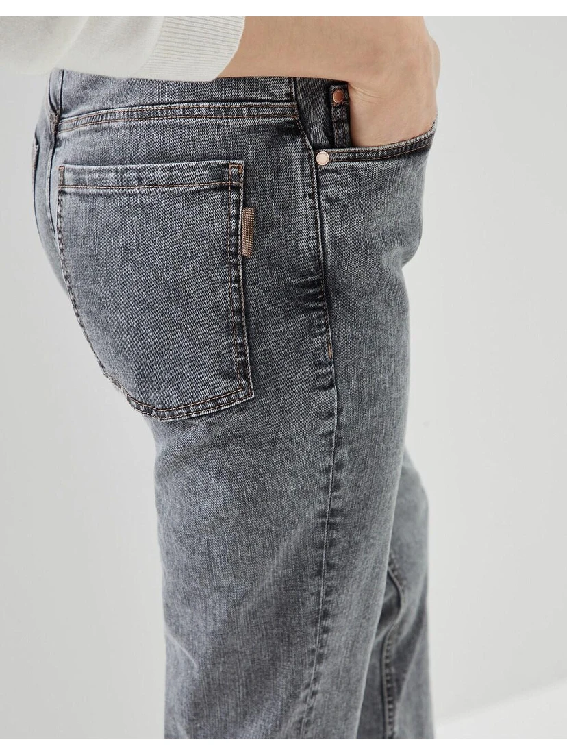 Multicolor Cotton Straight-Leg Jeans