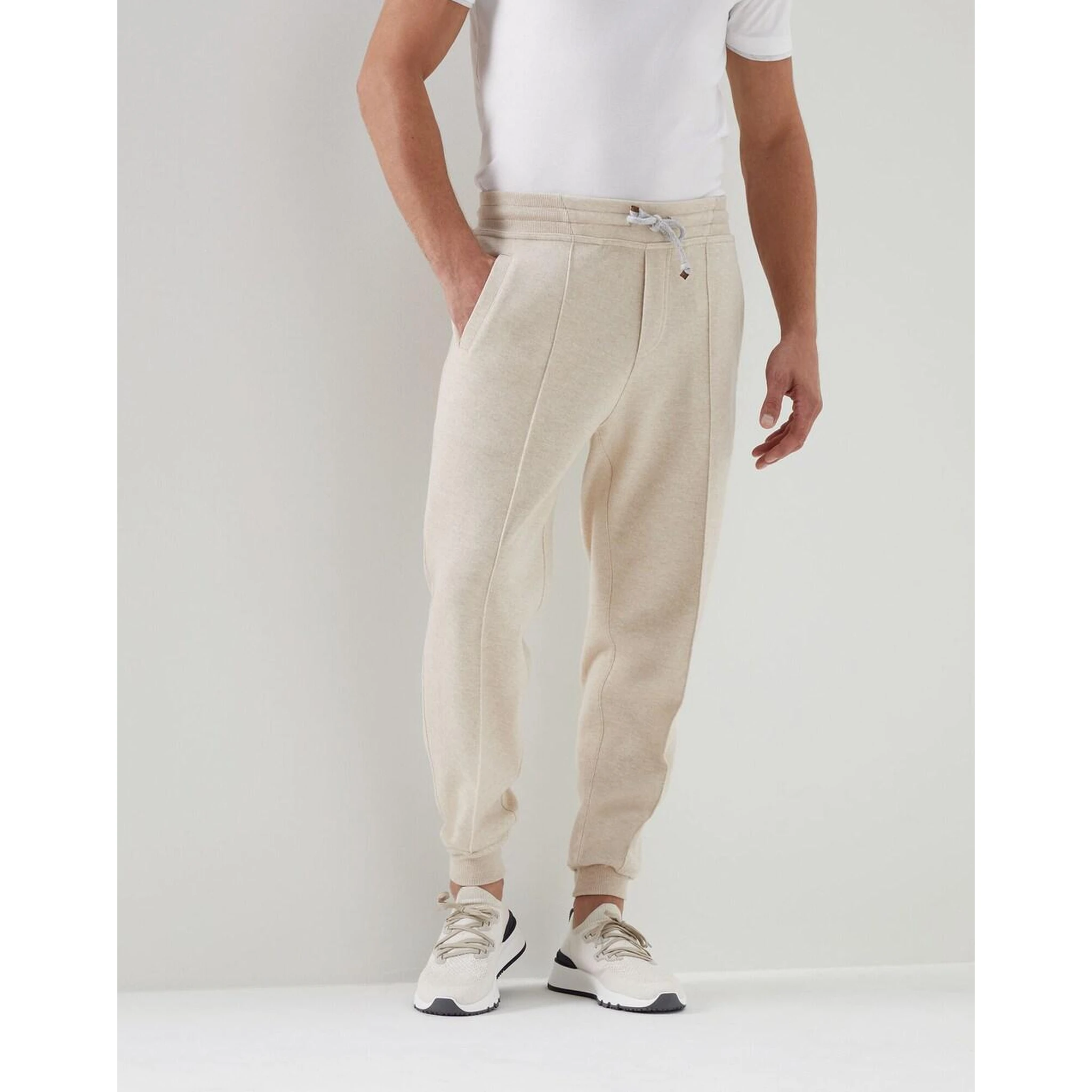 Beige Cashmere Joggers (Workout Pants)