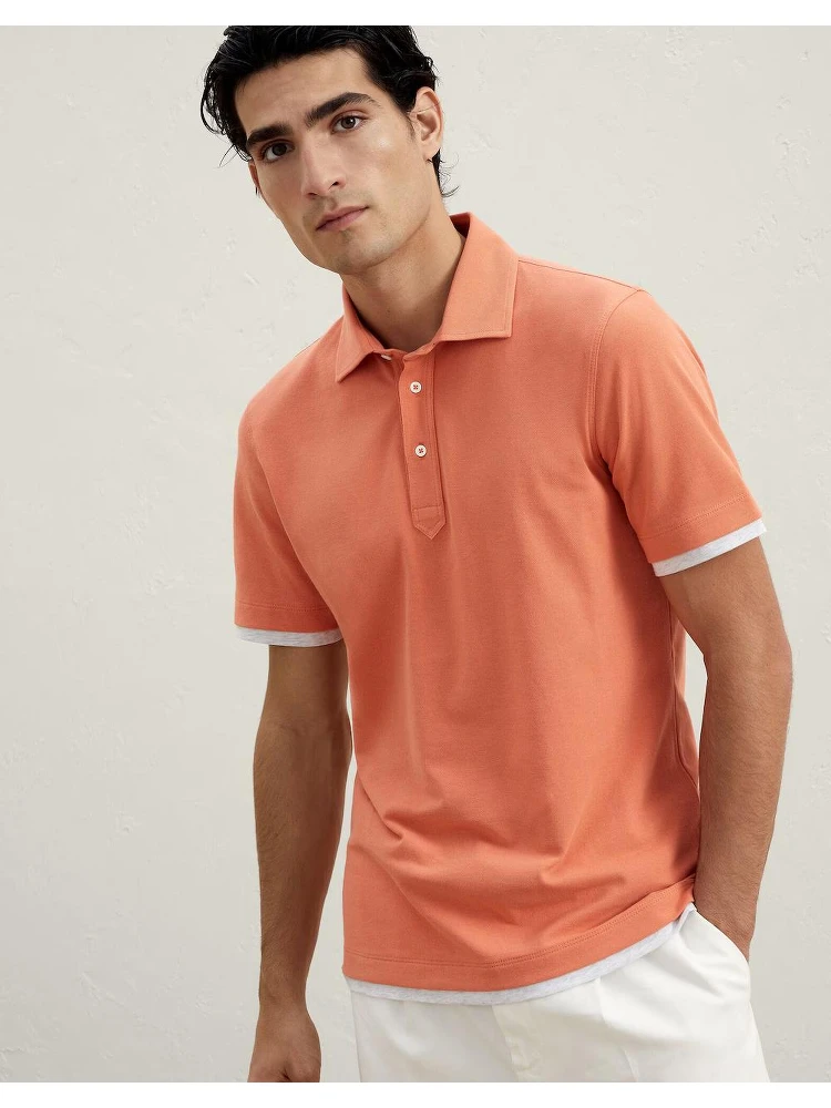 Bicolor Cotton Polo Shirt