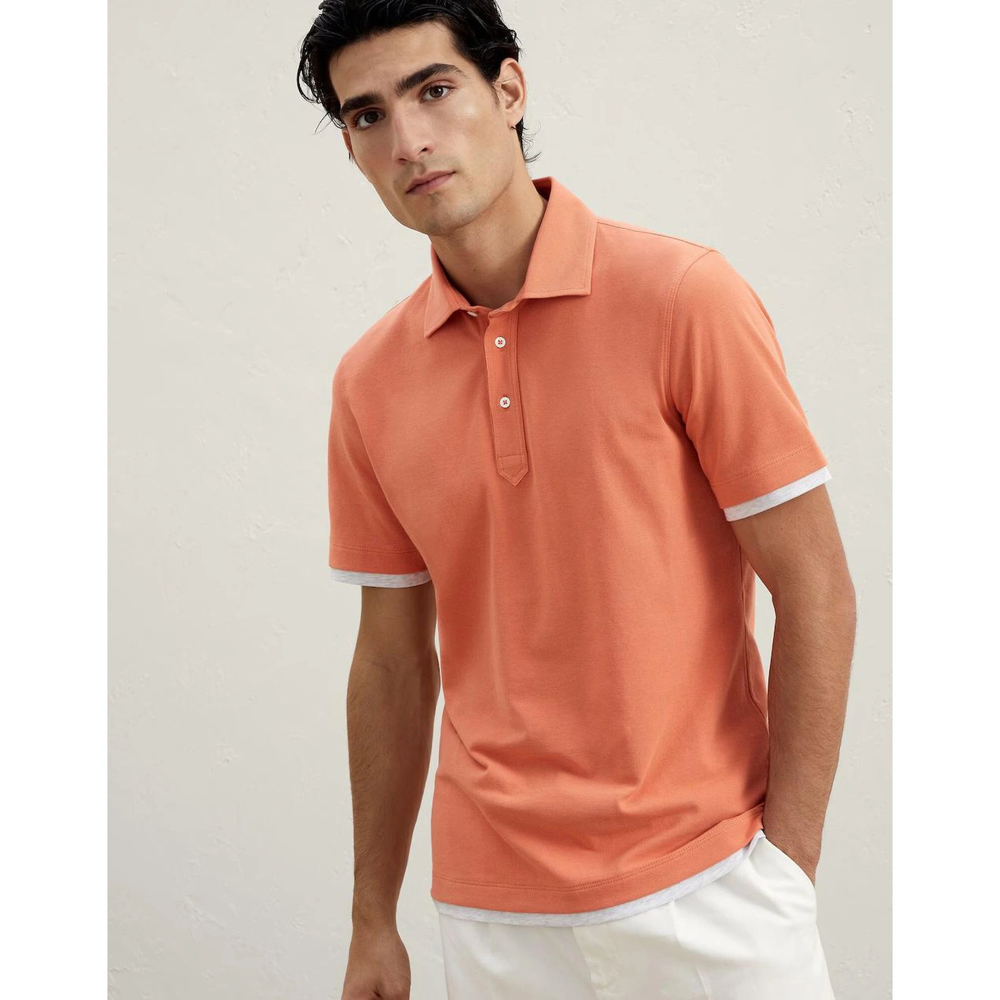 Bicolor Cotton Polo Shirt