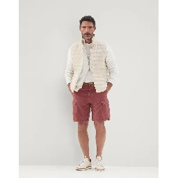 Red Cotton Bermuda Shorts