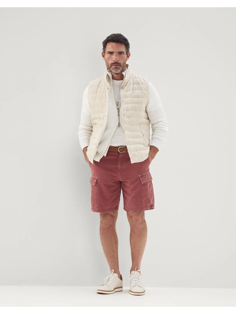 Red Cotton Bermuda Shorts