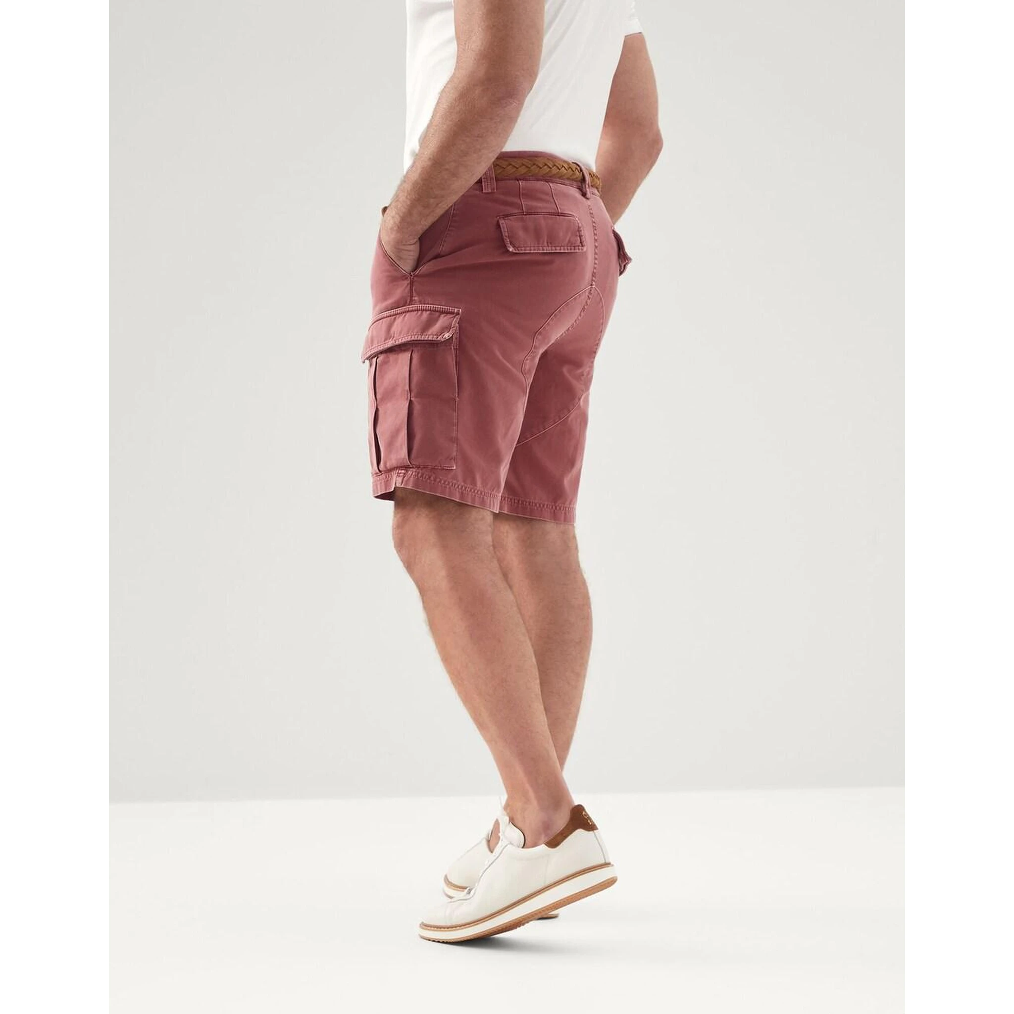 Red Cotton Bermuda Shorts