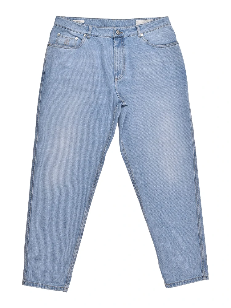 Blue Cotton Relaxed Fit Jeans