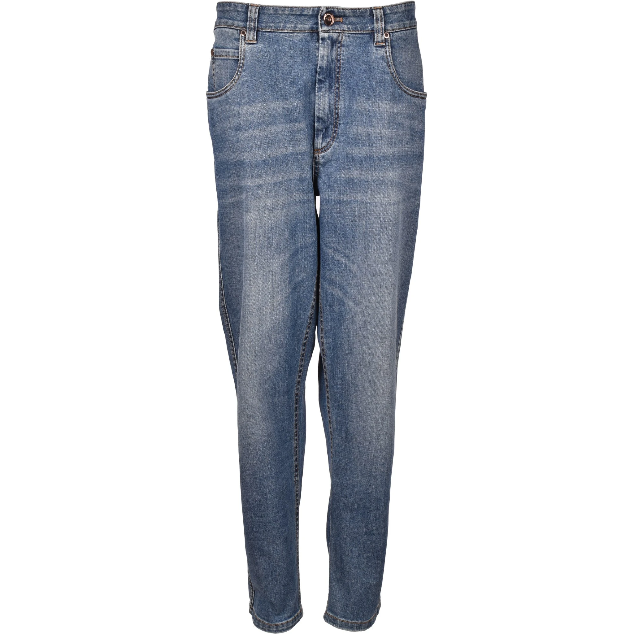 Blue Cotton Relaxed Fit Jeans
