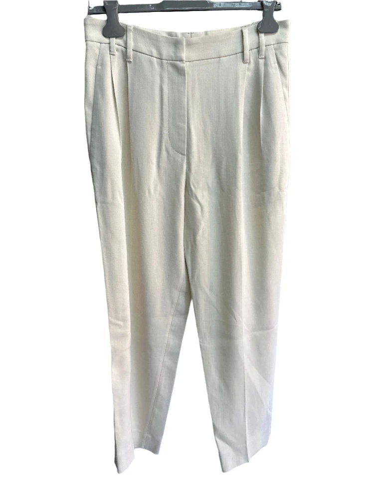 White Viscose Casual Pants