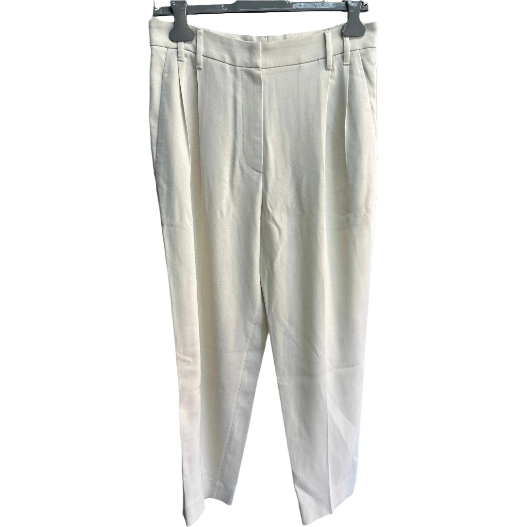 White Viscose Casual Pants