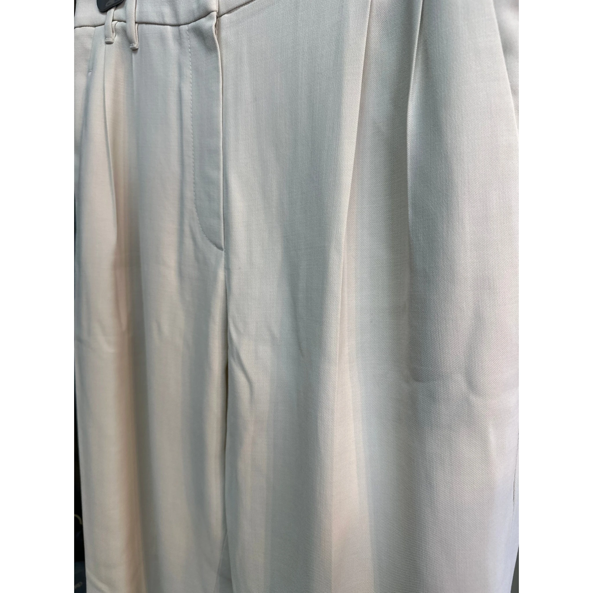 White Viscose Casual Pants