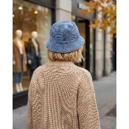 Blue Viscose Bucket Hat