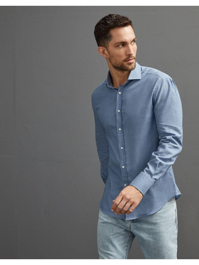 Blue Cotton Shirt