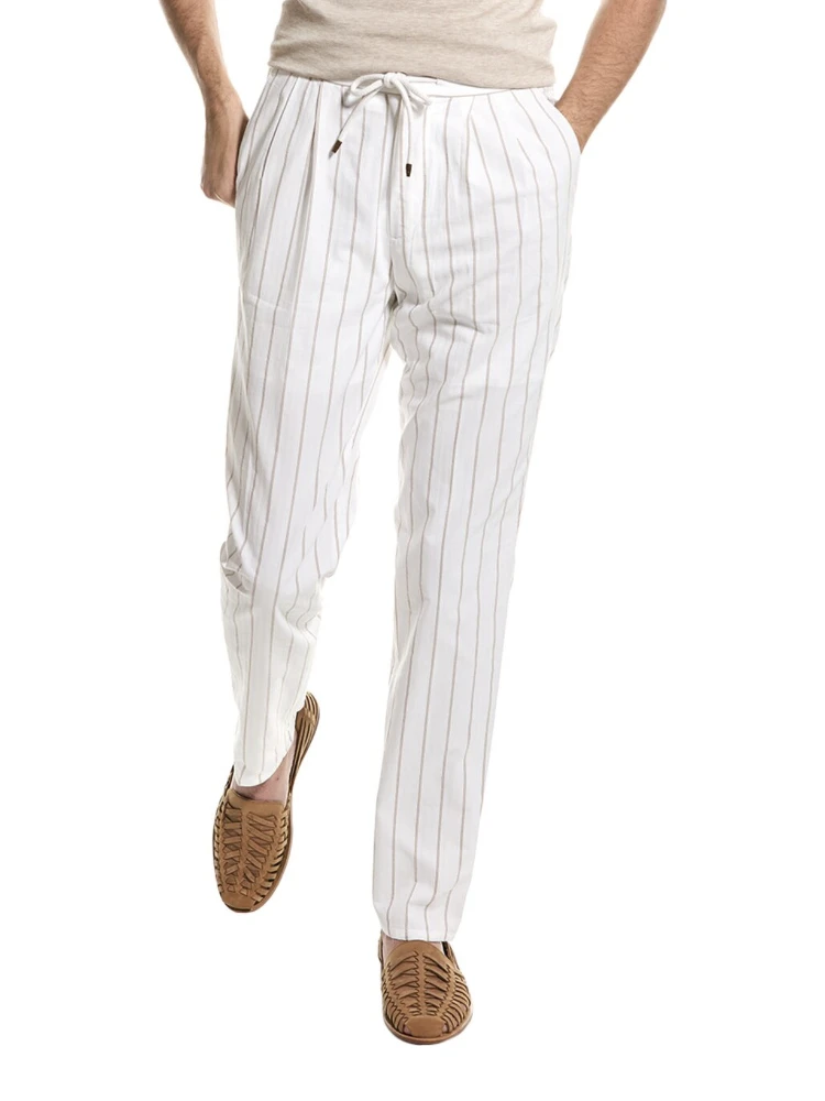 Bicolor Cotton Casual Pants