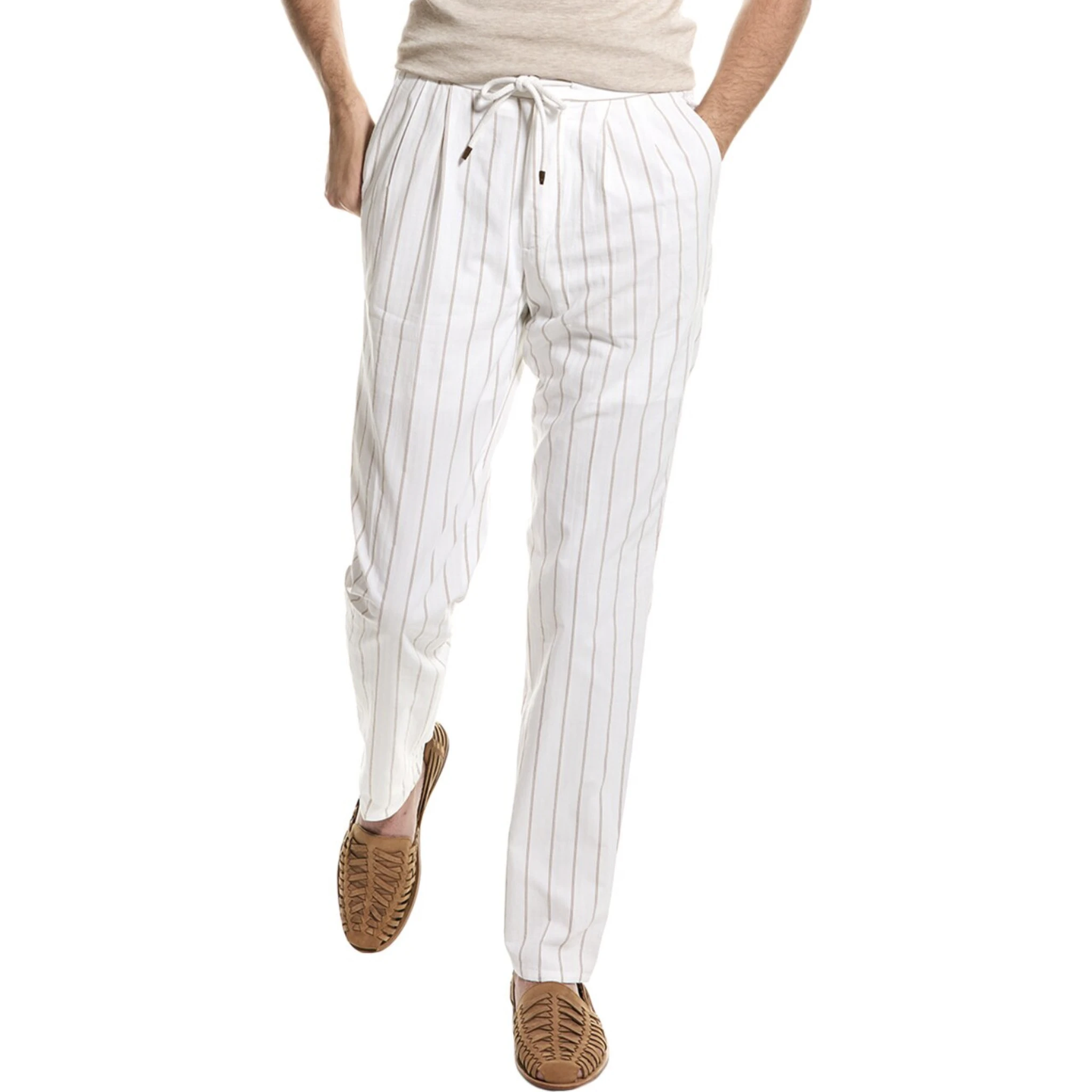 Bicolor Cotton Casual Pants