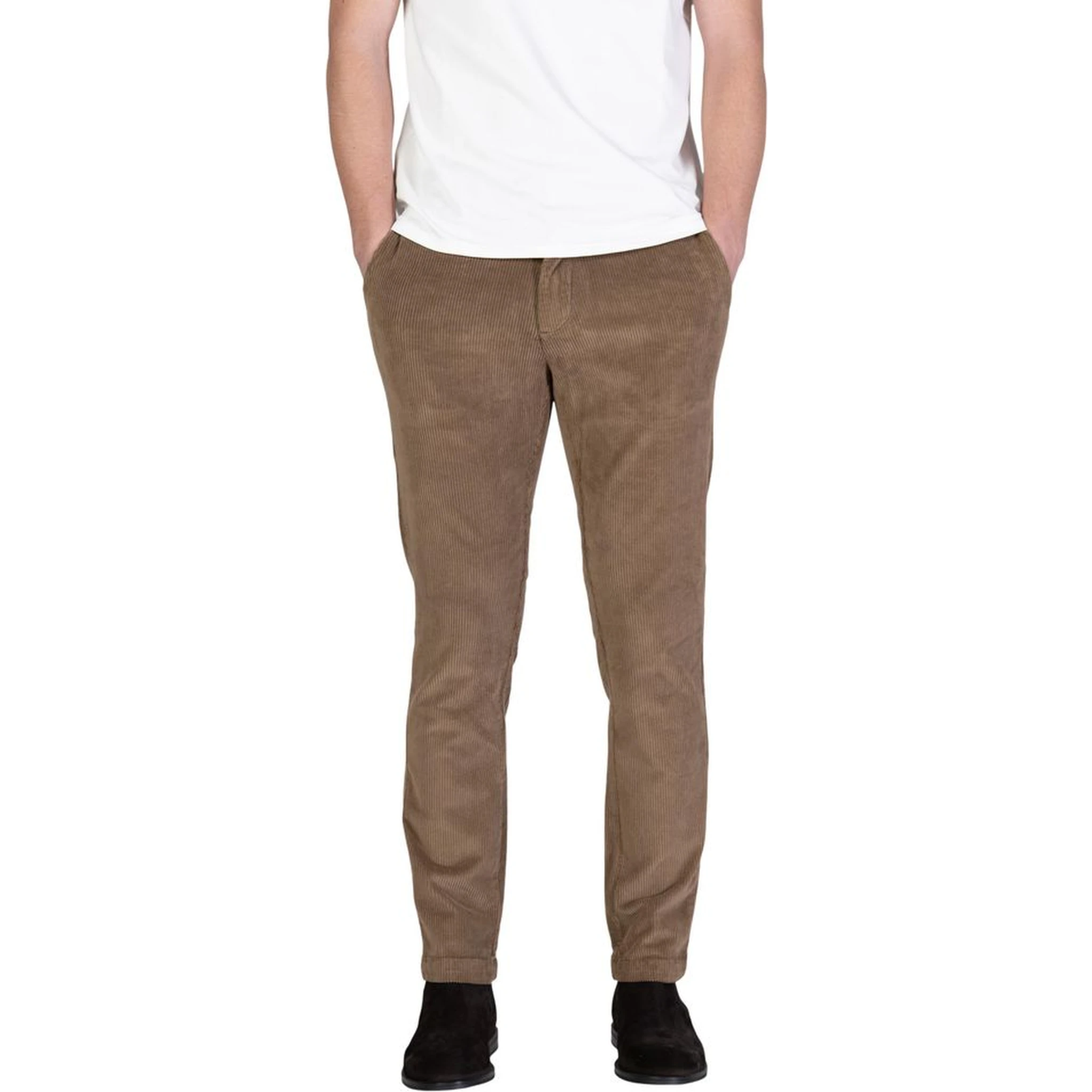 Brown Cotton Casual Pants