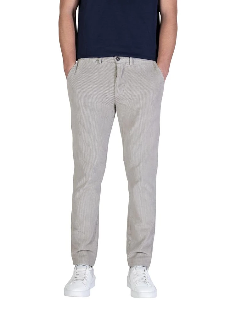 Gray Cotton Casual Pants