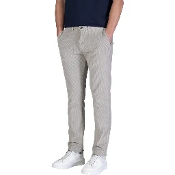Gray Cotton Casual Pants
