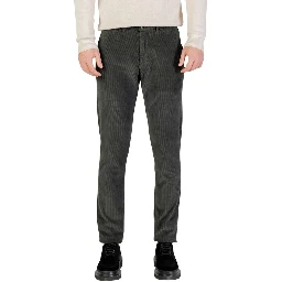 Green Cotton Casual Pants