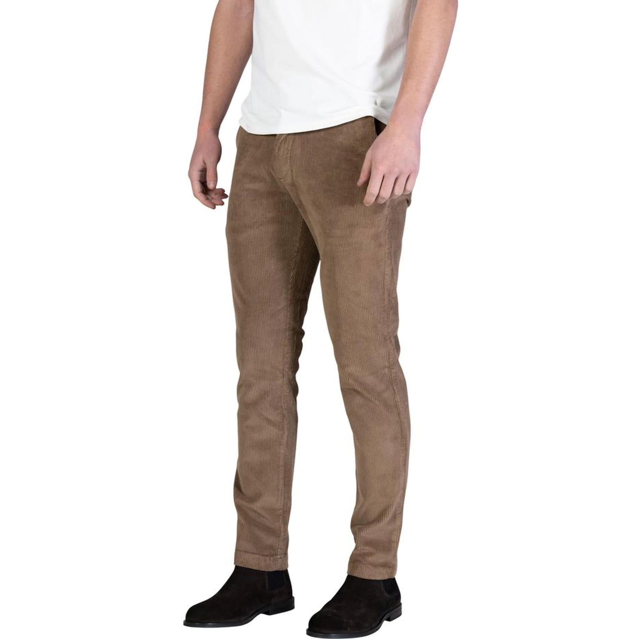 Brown Cotton Casual Pants
