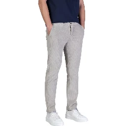 Gray Cotton Casual Pants