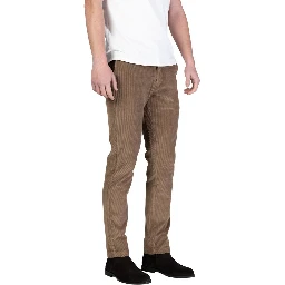 Brown Cotton Casual Pants