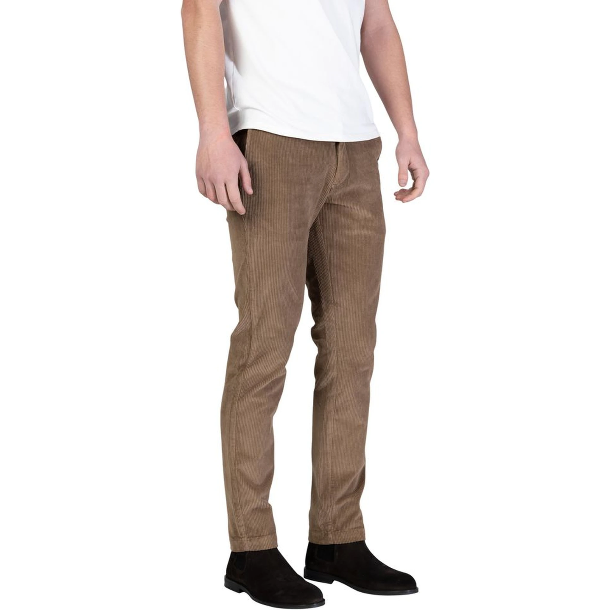 Brown Cotton Casual Pants