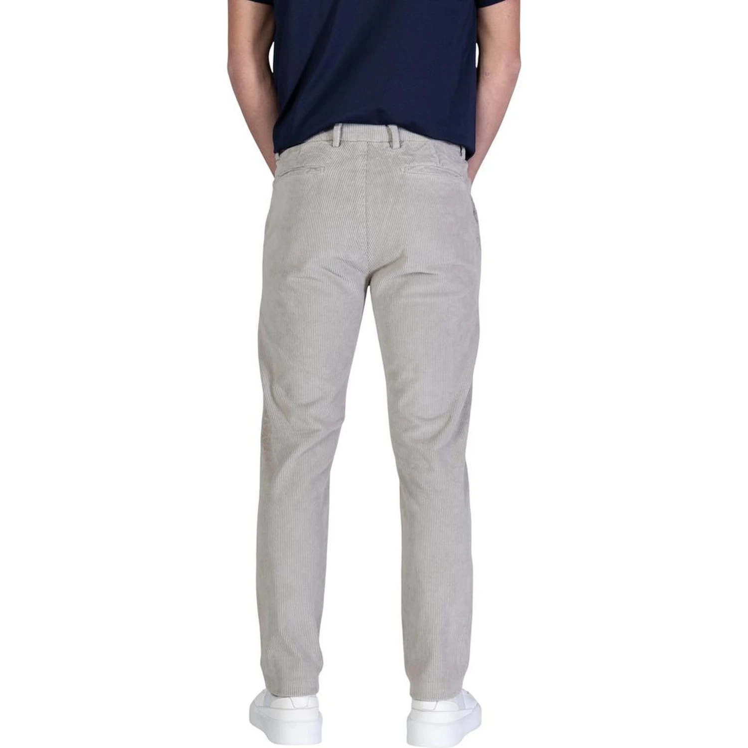 Gray Cotton Casual Pants