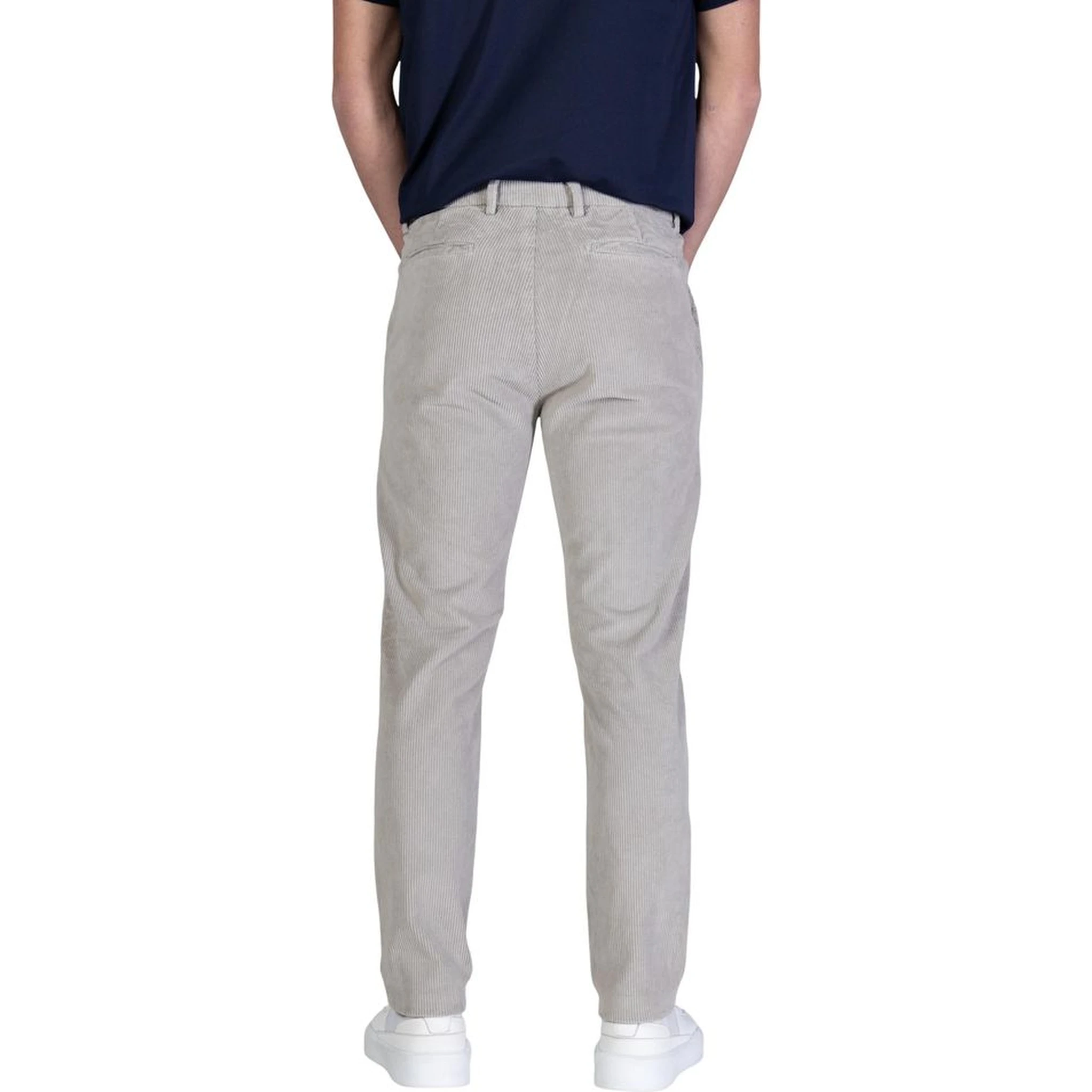 Gray Cotton Casual Pants