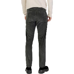 Green Cotton Casual Pants