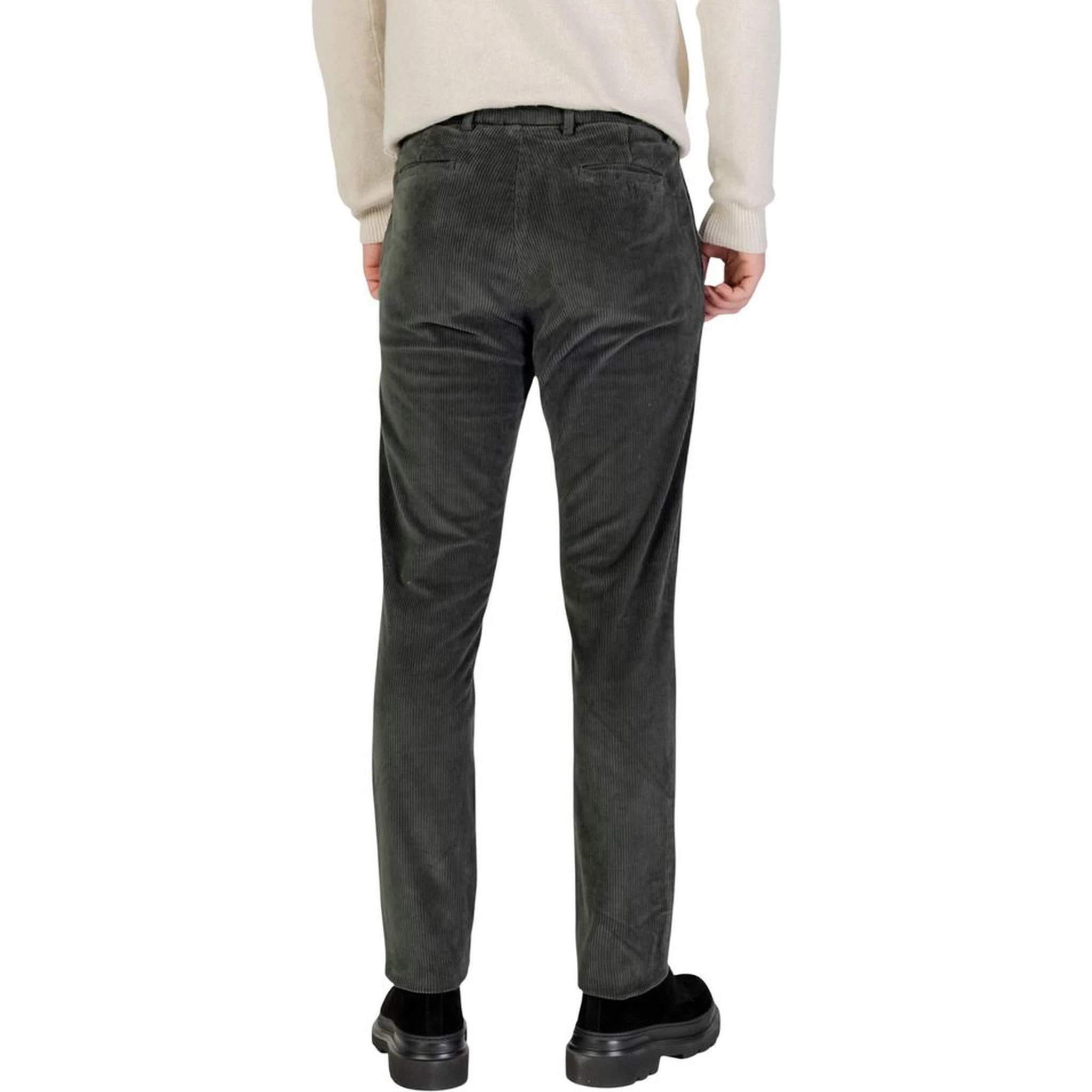 Green Cotton Casual Pants