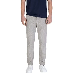 Gray Cotton Casual Pants