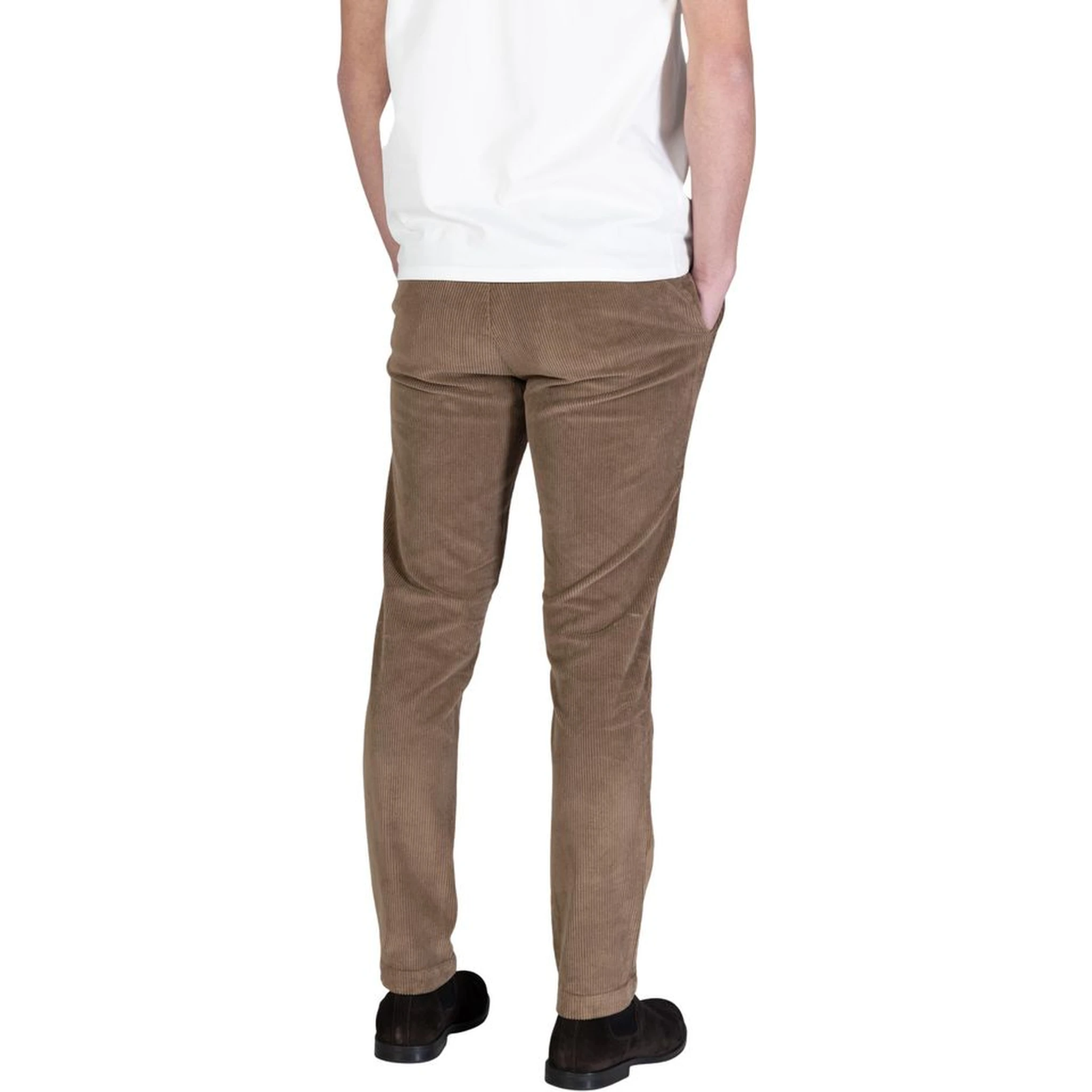 Brown Cotton Casual Pants