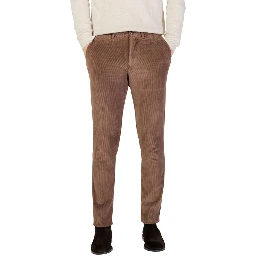 Brown Cotton Casual Pants