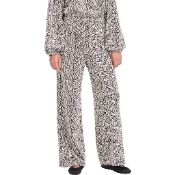 Brown Polyester Casual Pants