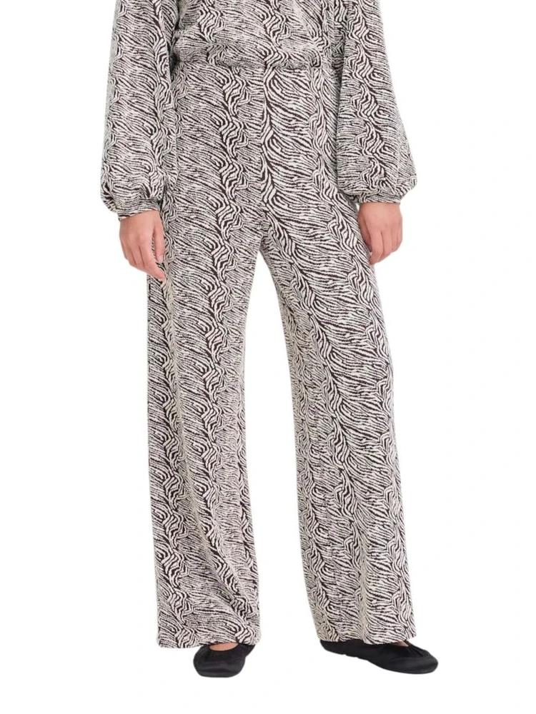 Brown Polyester Casual Pants