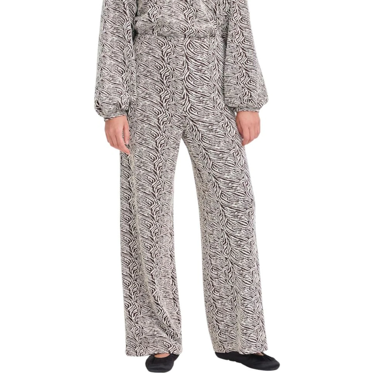 Brown Polyester Casual Pants