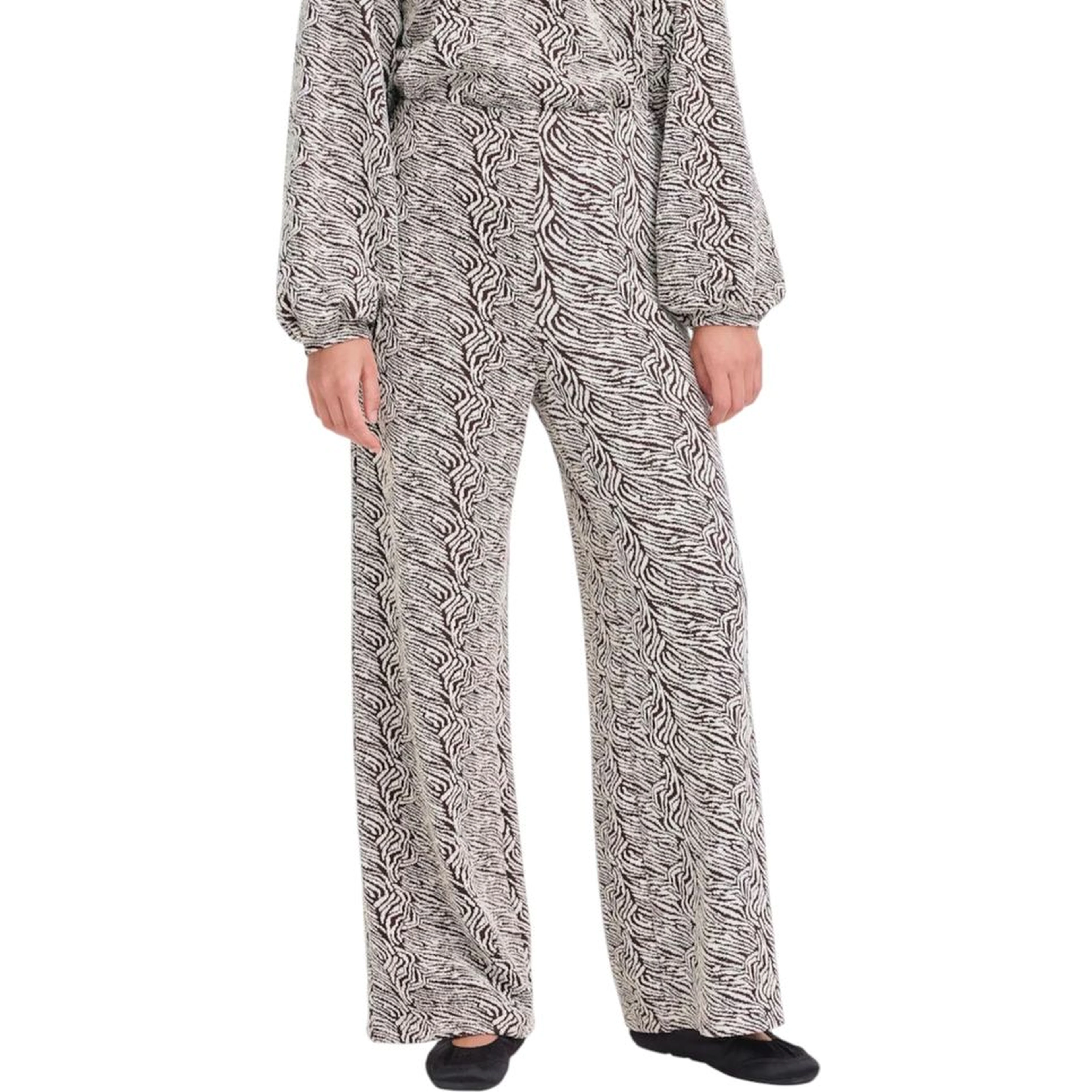 Brown Polyester Casual Pants