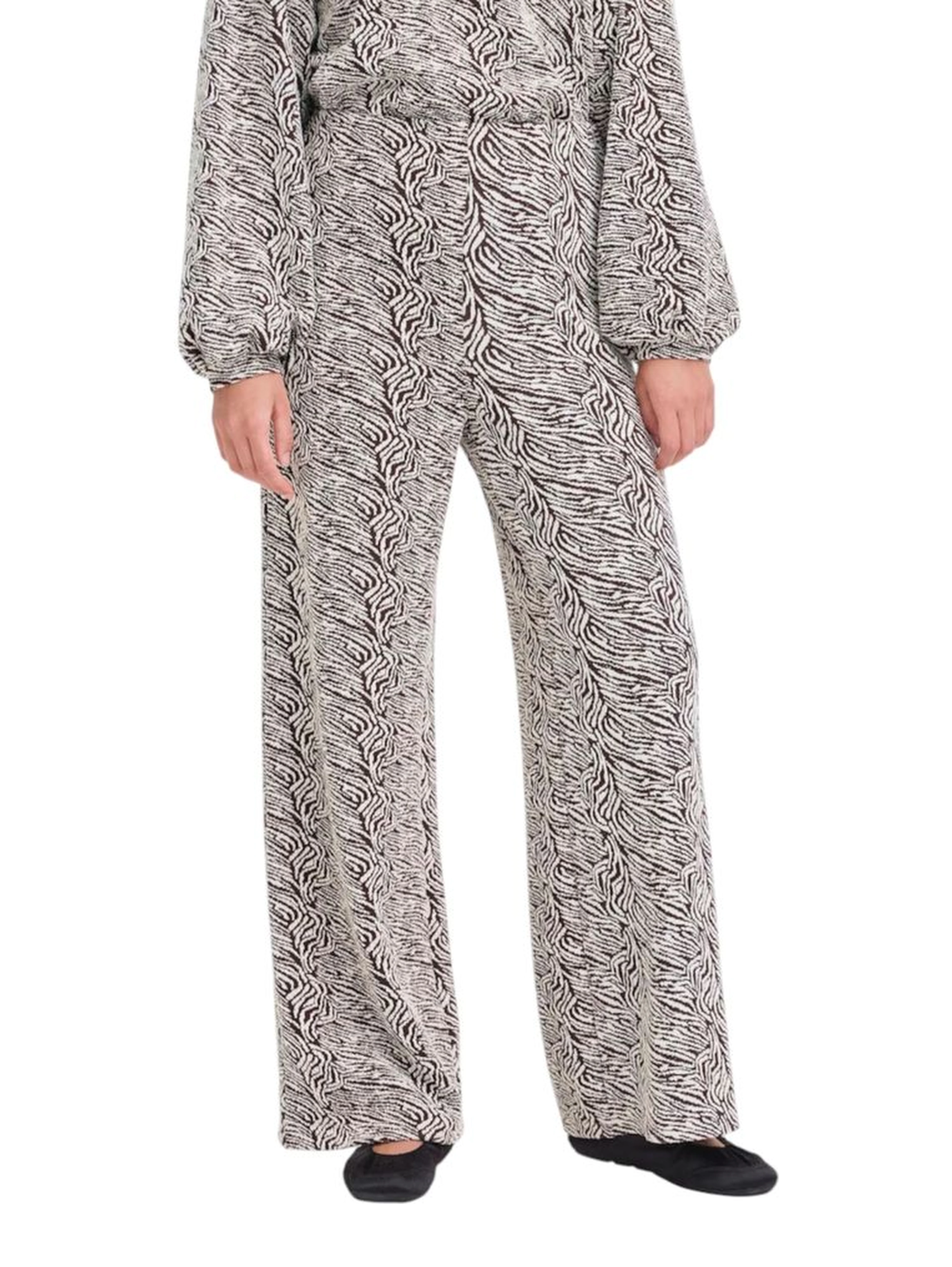 Brown Polyester Casual Pants