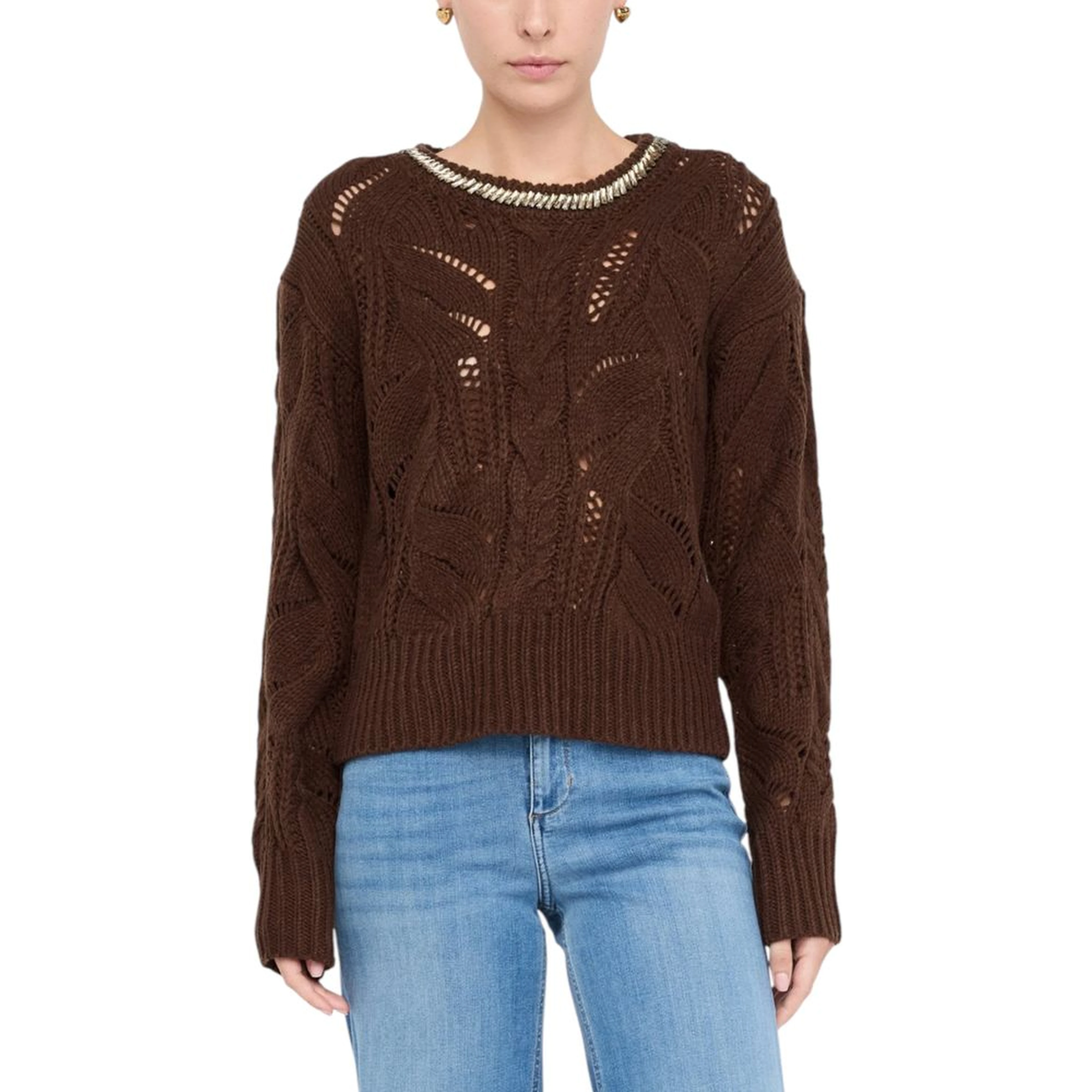 Brown Marabou Sweatshirt