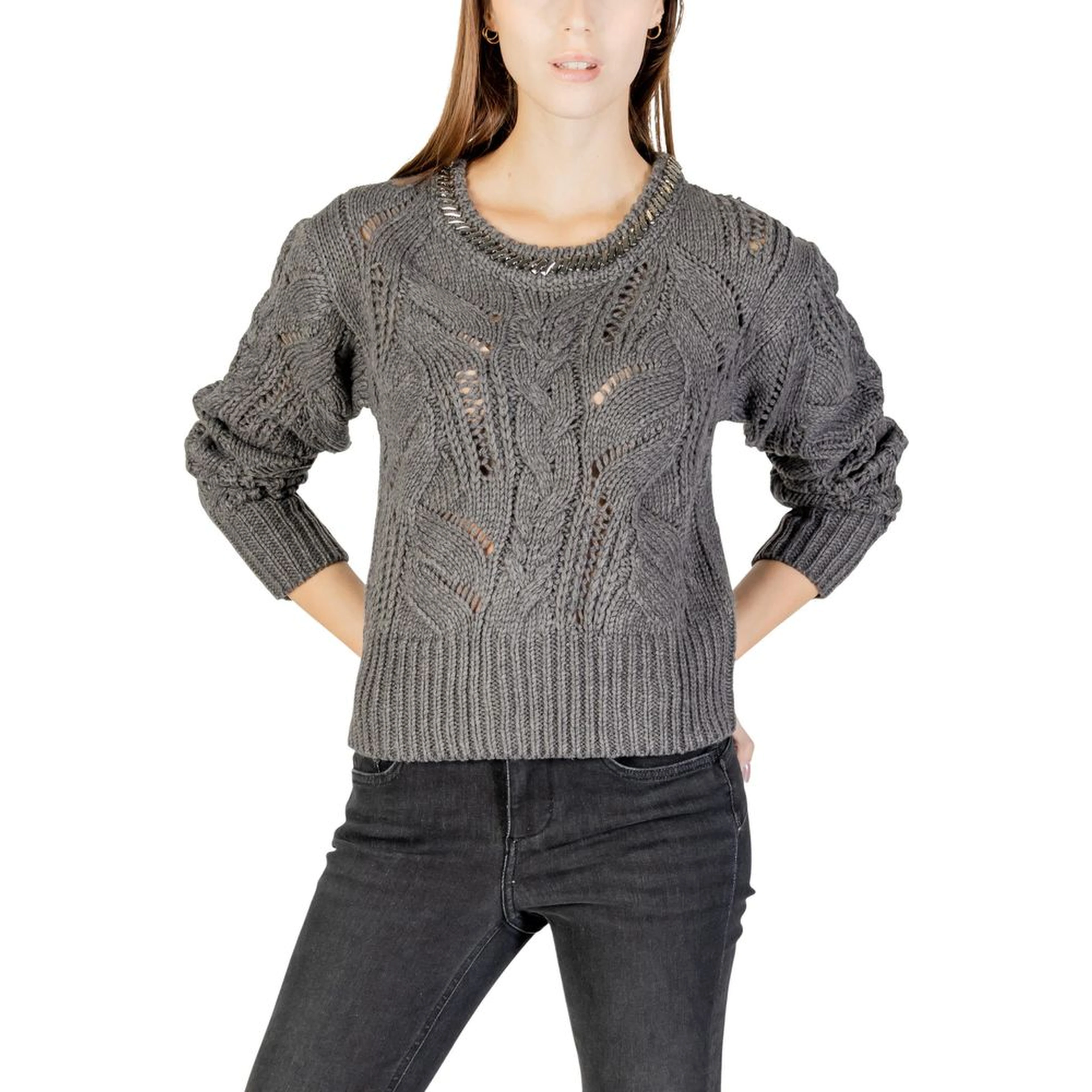 Gray Marabou Sweatshirt