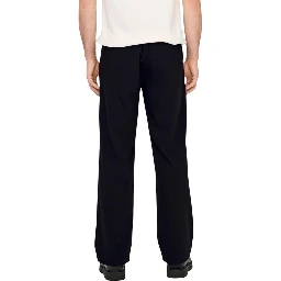 Black Polyester Casual Pants