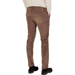 Brown Cotton Casual Pants