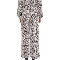 Brown Polyester Casual Pants