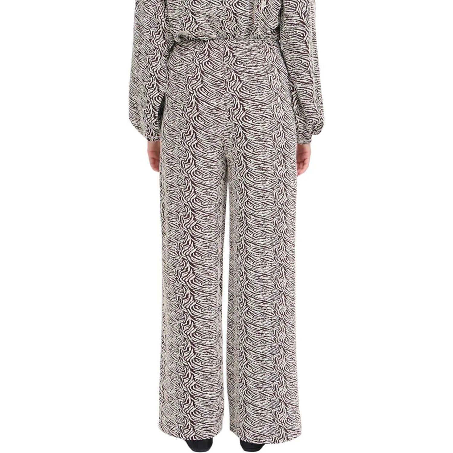 Brown Polyester Casual Pants
