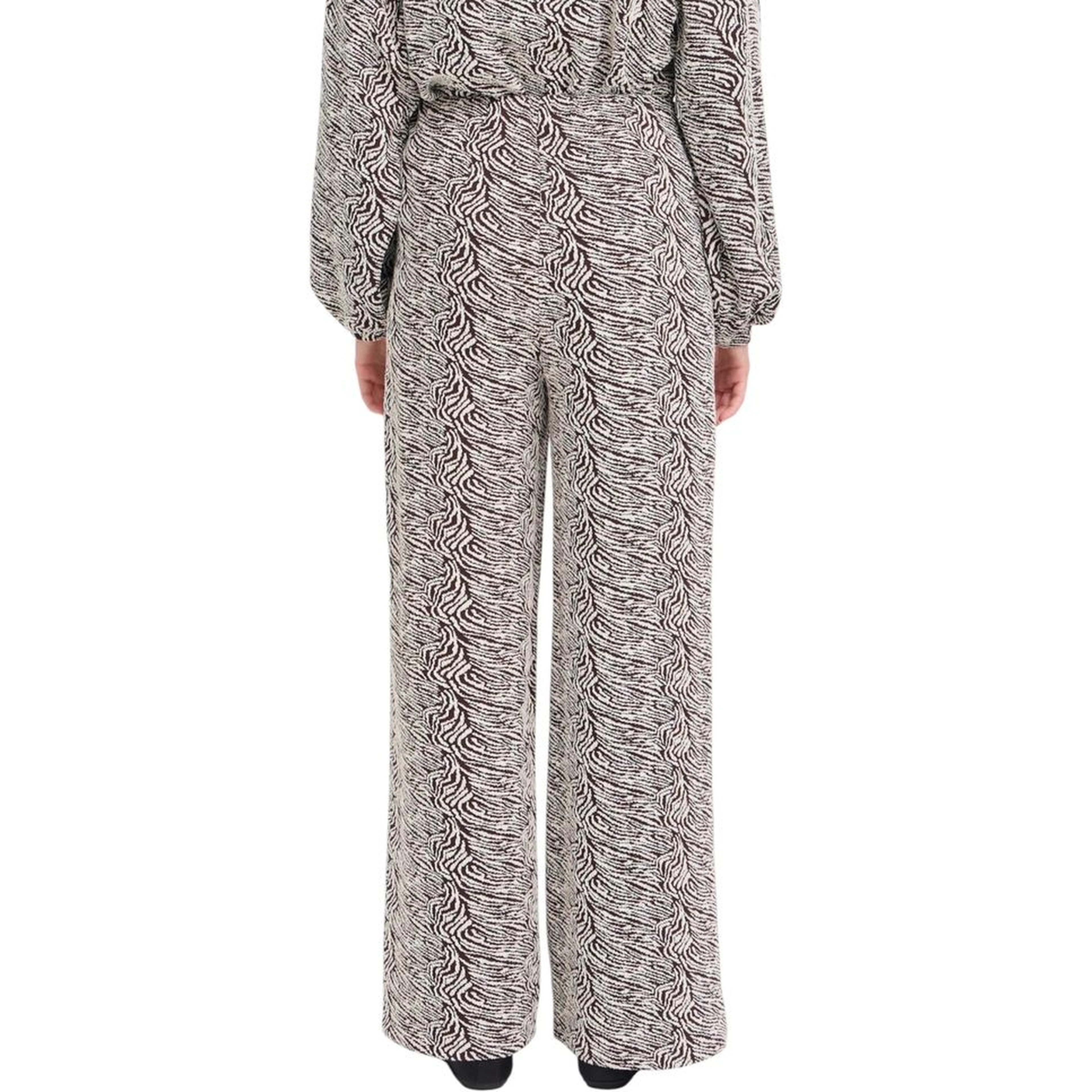 Brown Polyester Casual Pants