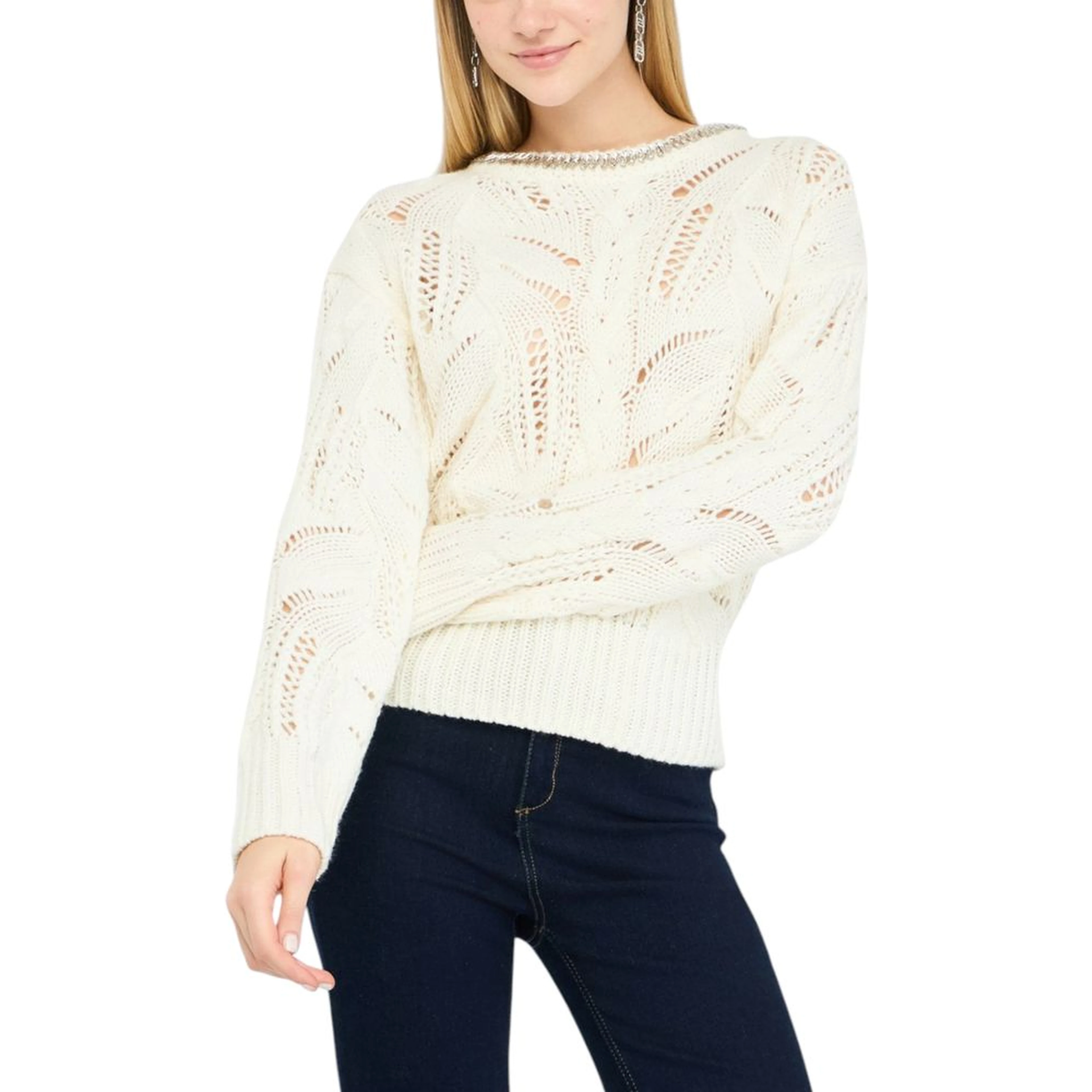 White Marabou Sweatshirt