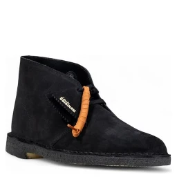 Black Suede Leather Lace-Up Boots