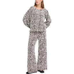 Brown Polyester Casual Pants