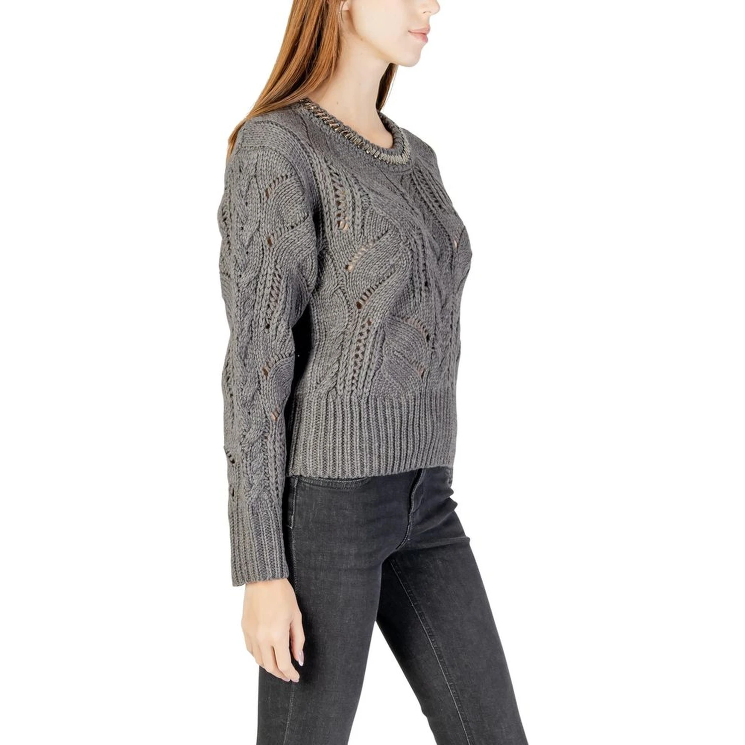 Gray Marabou Sweatshirt