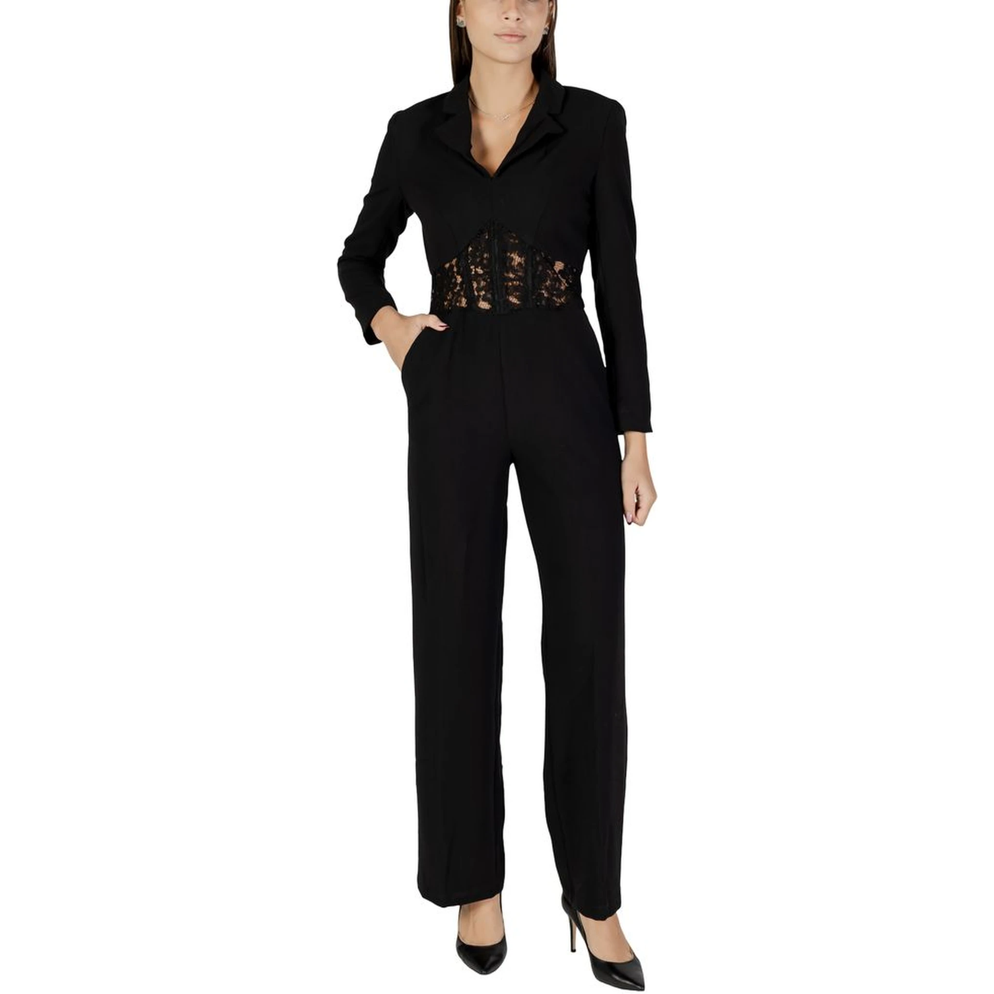 Black Polyester Jumpsuit