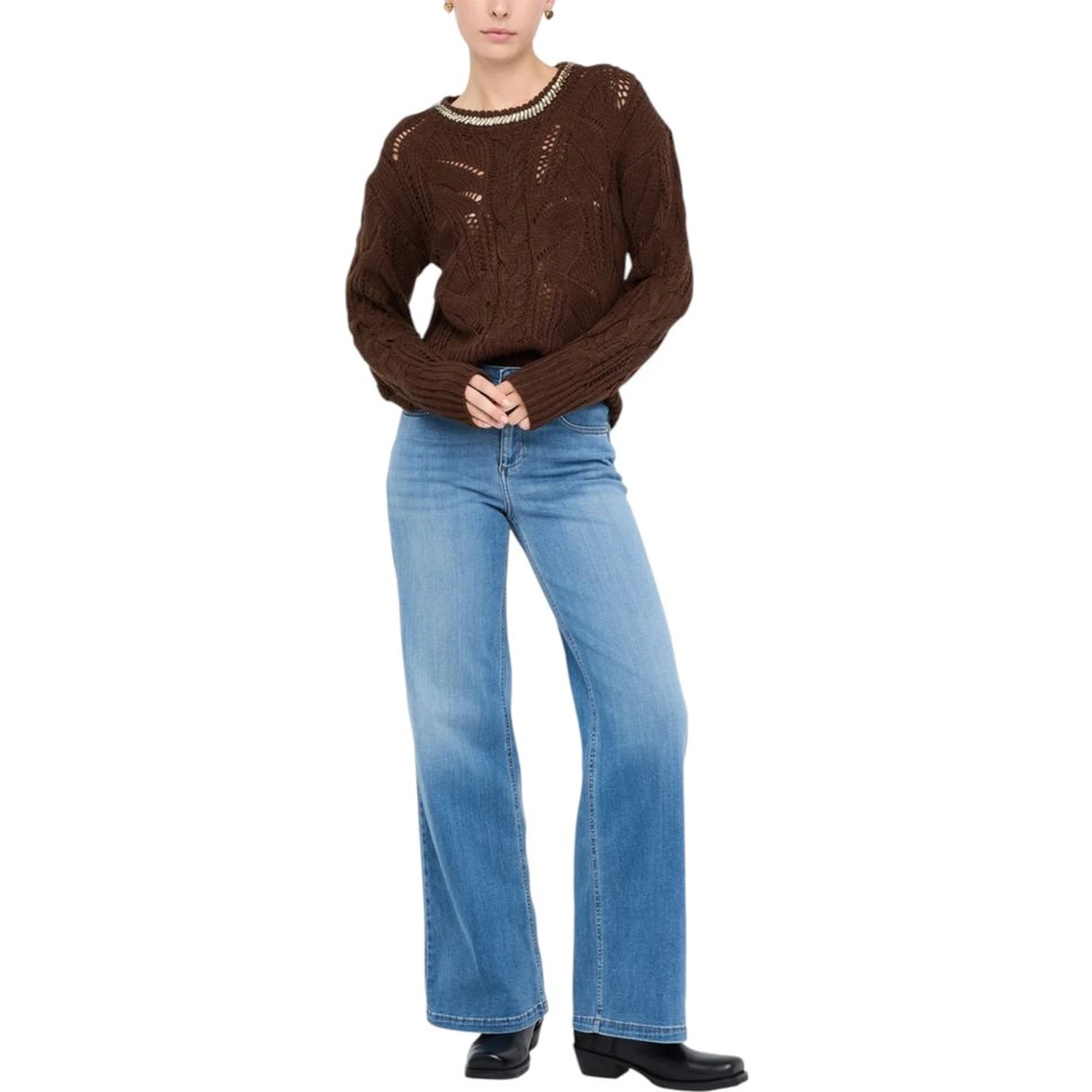 Brown Marabou Sweatshirt