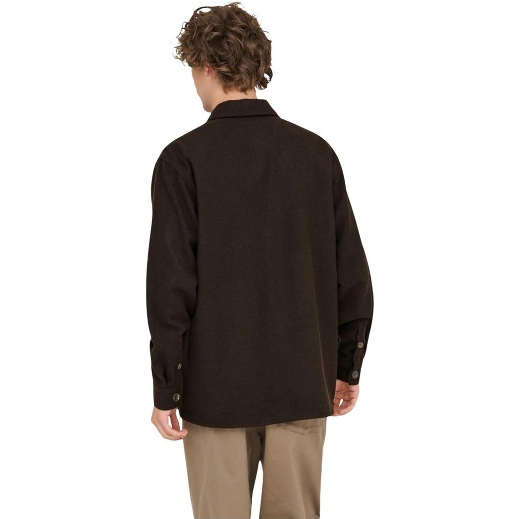 Brown Polyester Dress Shirt